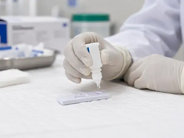 Medical worker conducting STD testing and treatment procedure in Missouri City and Sugar Land, TX.